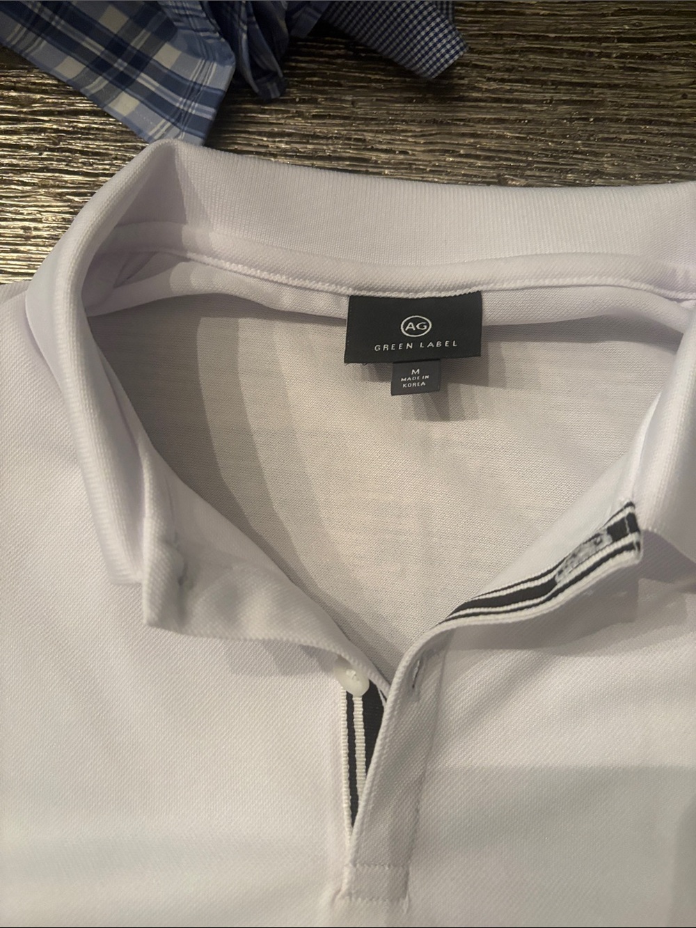 Ag Adriano Goldschmied White Polo with Black Trim